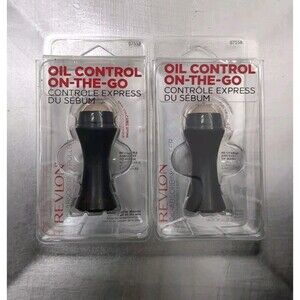 NEW 2 PCS OF REVLON OIL CONTROL ON-THE-GO OIL ABSORBING ROLLER #07558 NIP SEALED